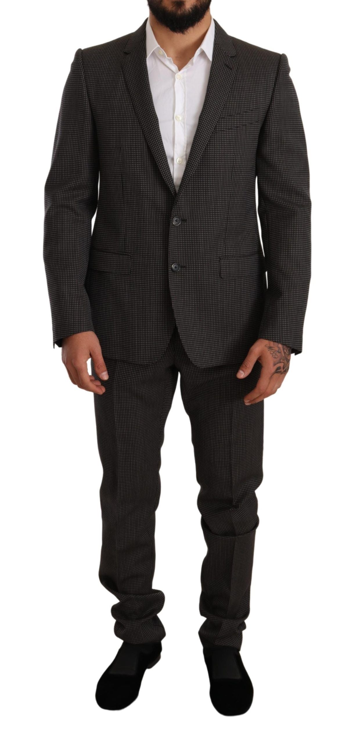 Dolce & Gabbana Elegant Grey Martini villainen pukusarja