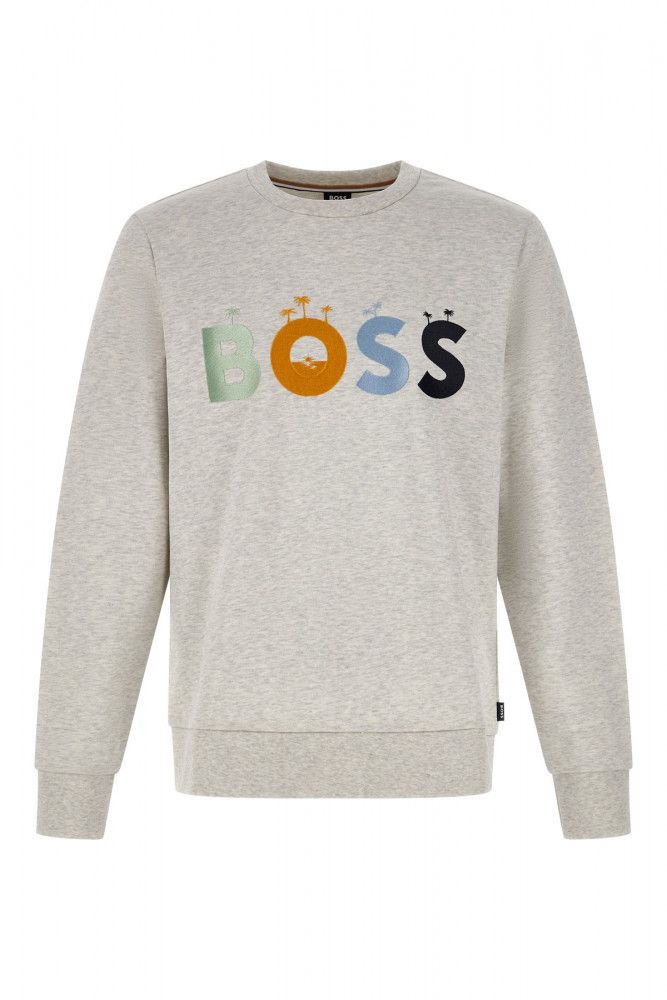 Hugo Boss Tyylikäs Harmaa Pyöreä Kaula-aukko Puuvillapaita