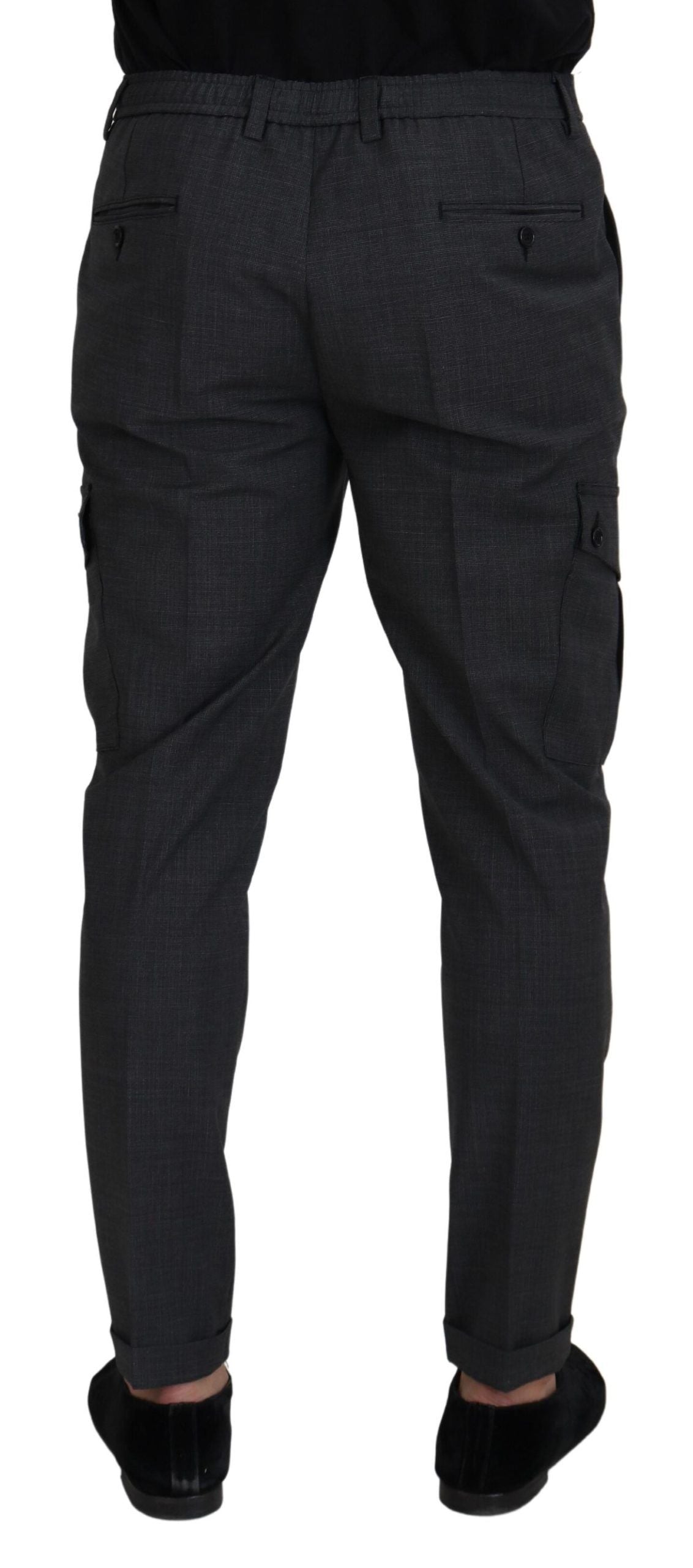 Dolce & Gabbana tyylikkäät ruudulliset Slim Fit Cargo -housut