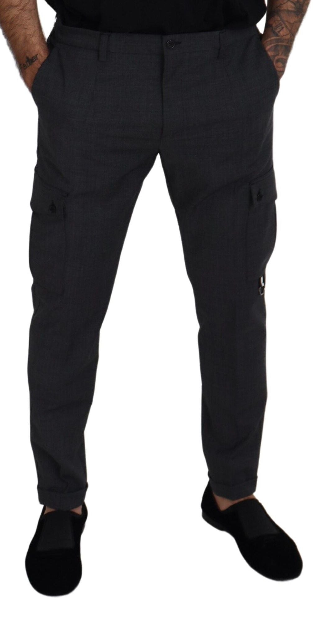 Dolce & Gabbana tyylikkäät ruudulliset Slim Fit Cargo -housut