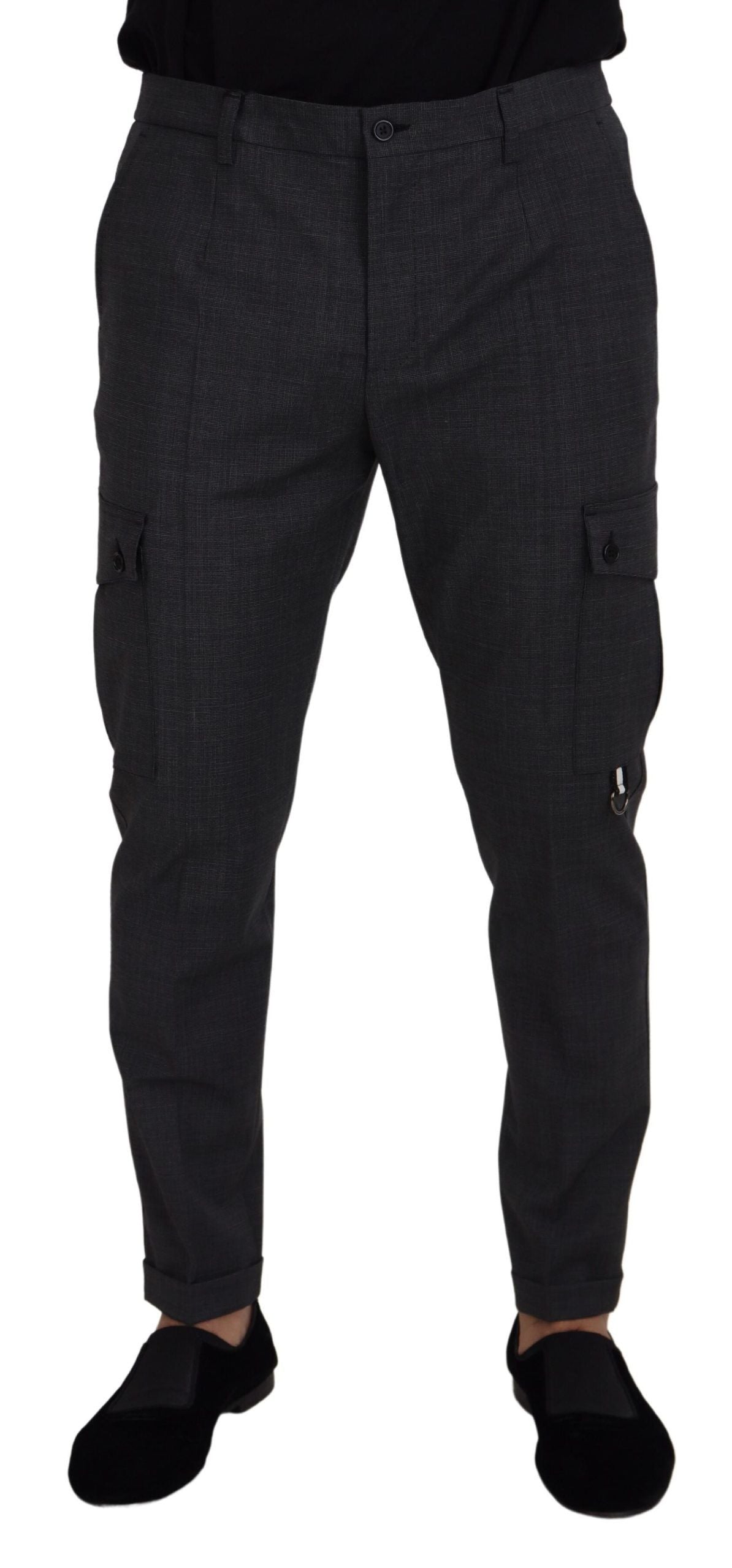 Dolce & Gabbana tyylikkäät ruudulliset Slim Fit Cargo -housut