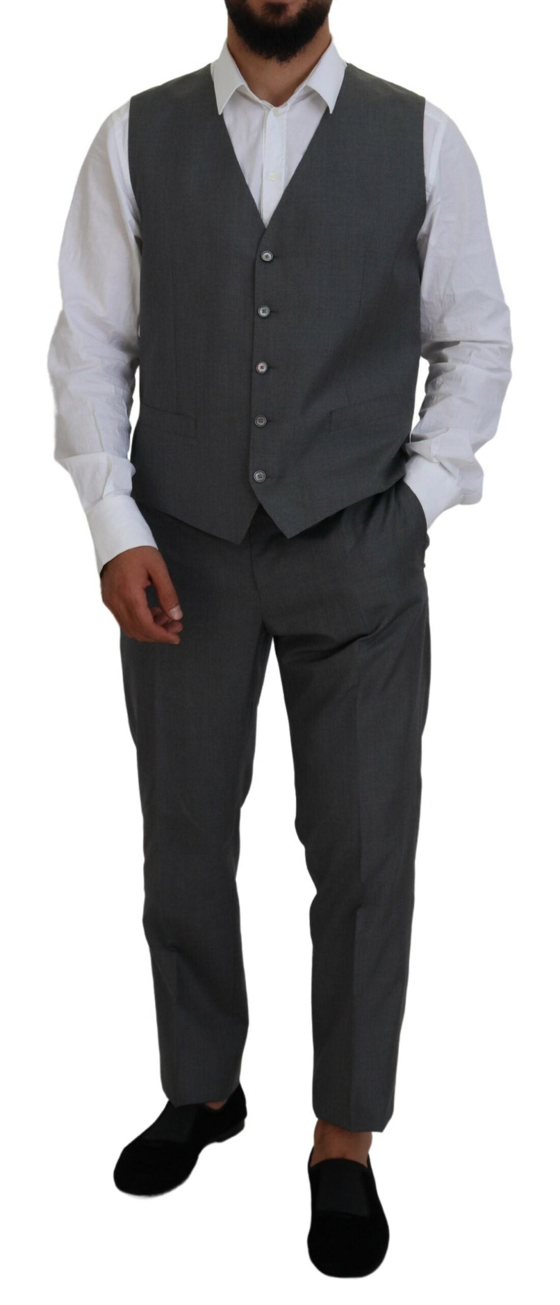Dolce & Gabbana Sleek Silver Martini Slim Fit kolmiosainen puku