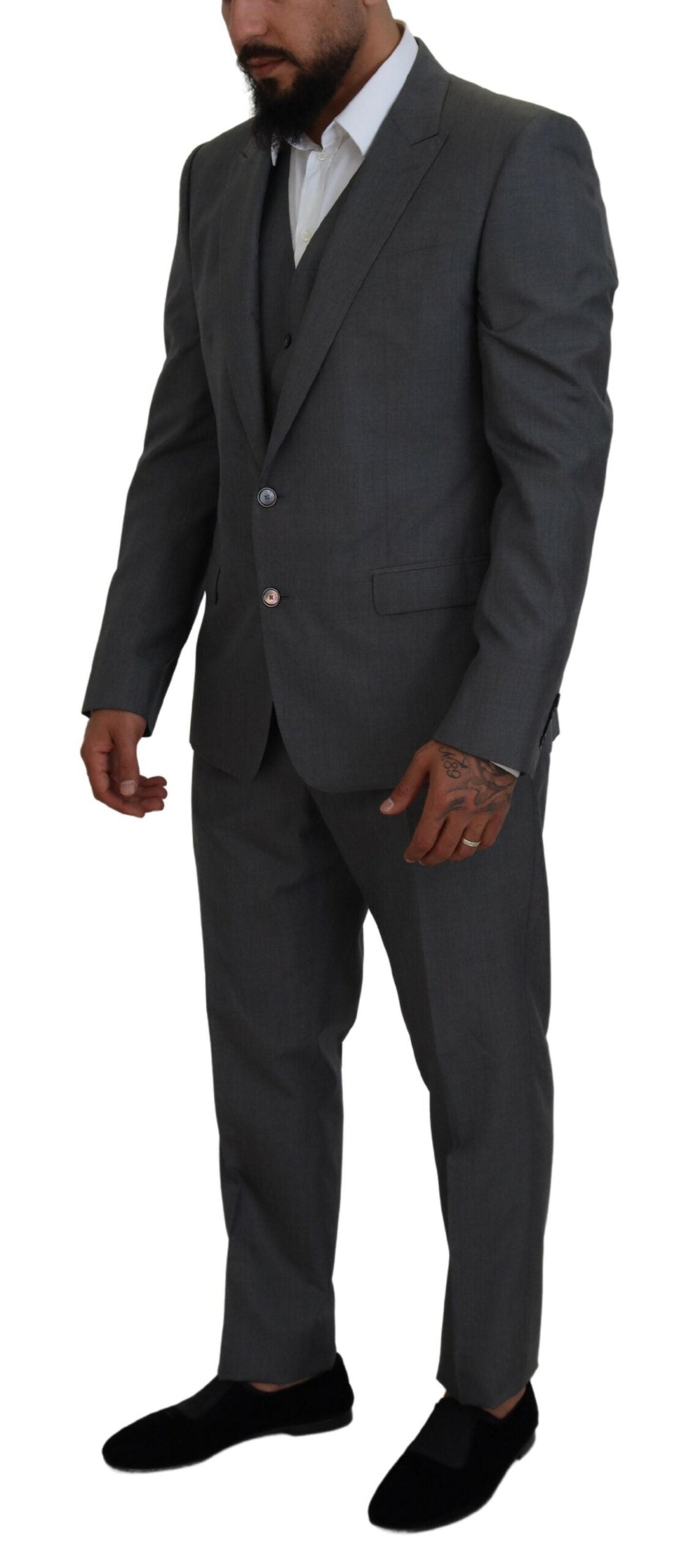 Dolce & Gabbana Sleek Silver Martini Slim Fit kolmiosainen puku