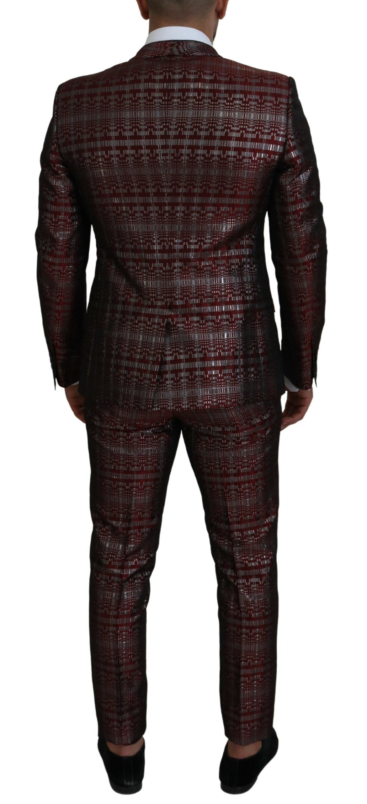 Dolce & Gabbana Bordeaux Fantasy Slim Fit kaksiosainen puku