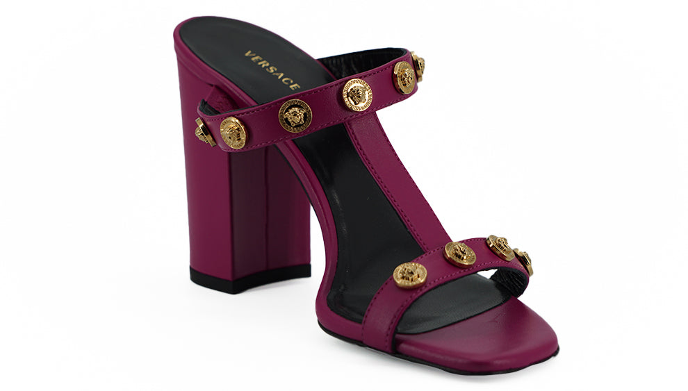 Versace Elegant Purple Calf Leather High sandaalit