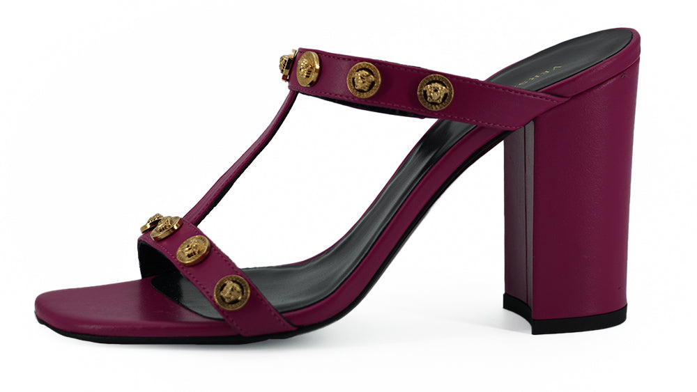 Versace Elegant Purple Calf Leather High sandaalit