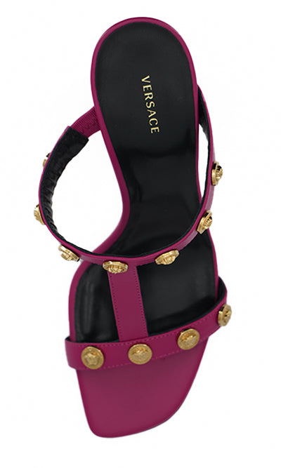 Versace Elegant Purple Calf Leather High sandaalit
