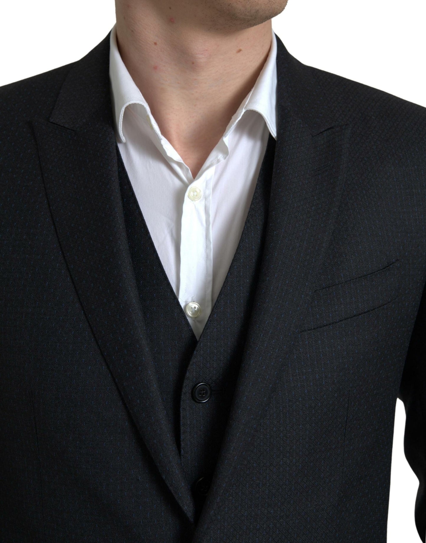 Dolce & Gabbana Elegant Black Martini Slim Fit 3-osainen puku