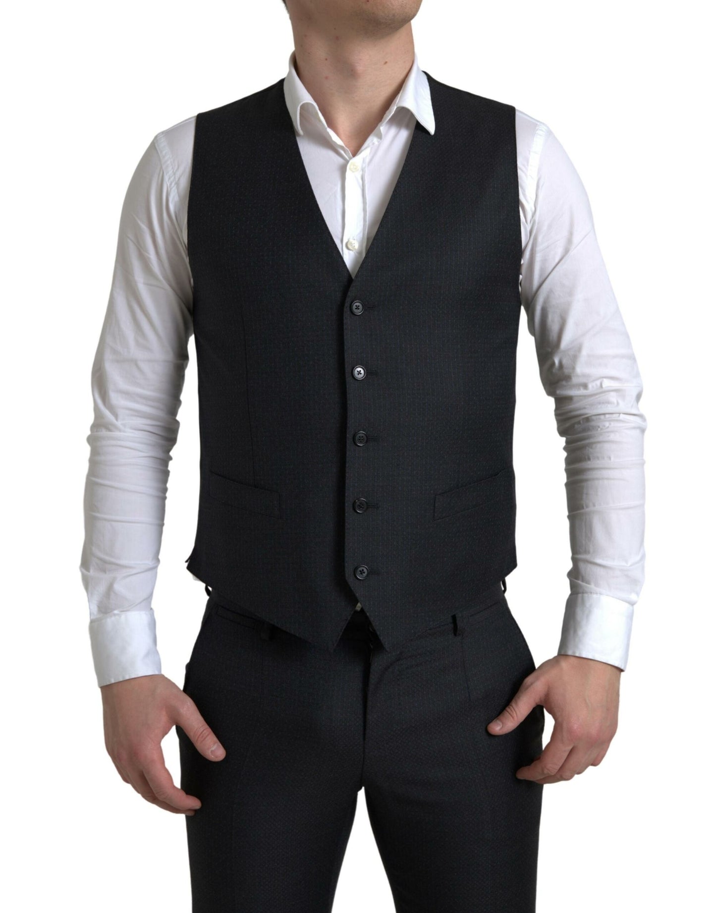 Dolce & Gabbana Elegant Black Martini Slim Fit 3-osainen puku
