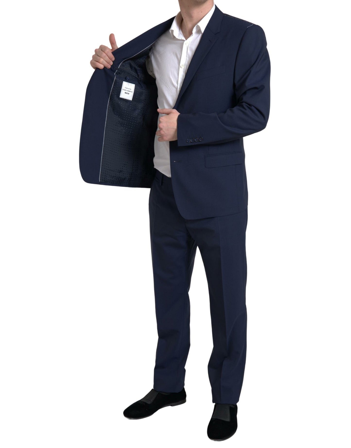 Dolce & Gabbana Elegant Blue Martini Slim Fit kaksiosainen puku