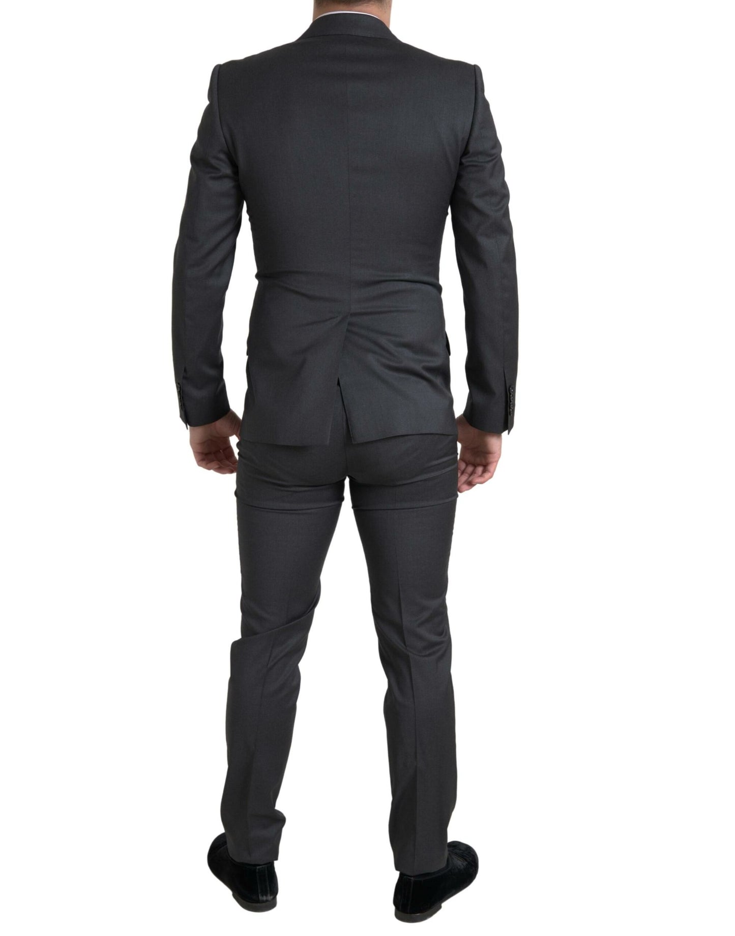 Dolce & Gabbana Tyylikäs harmaa Slim Fit kaksirivinen puku