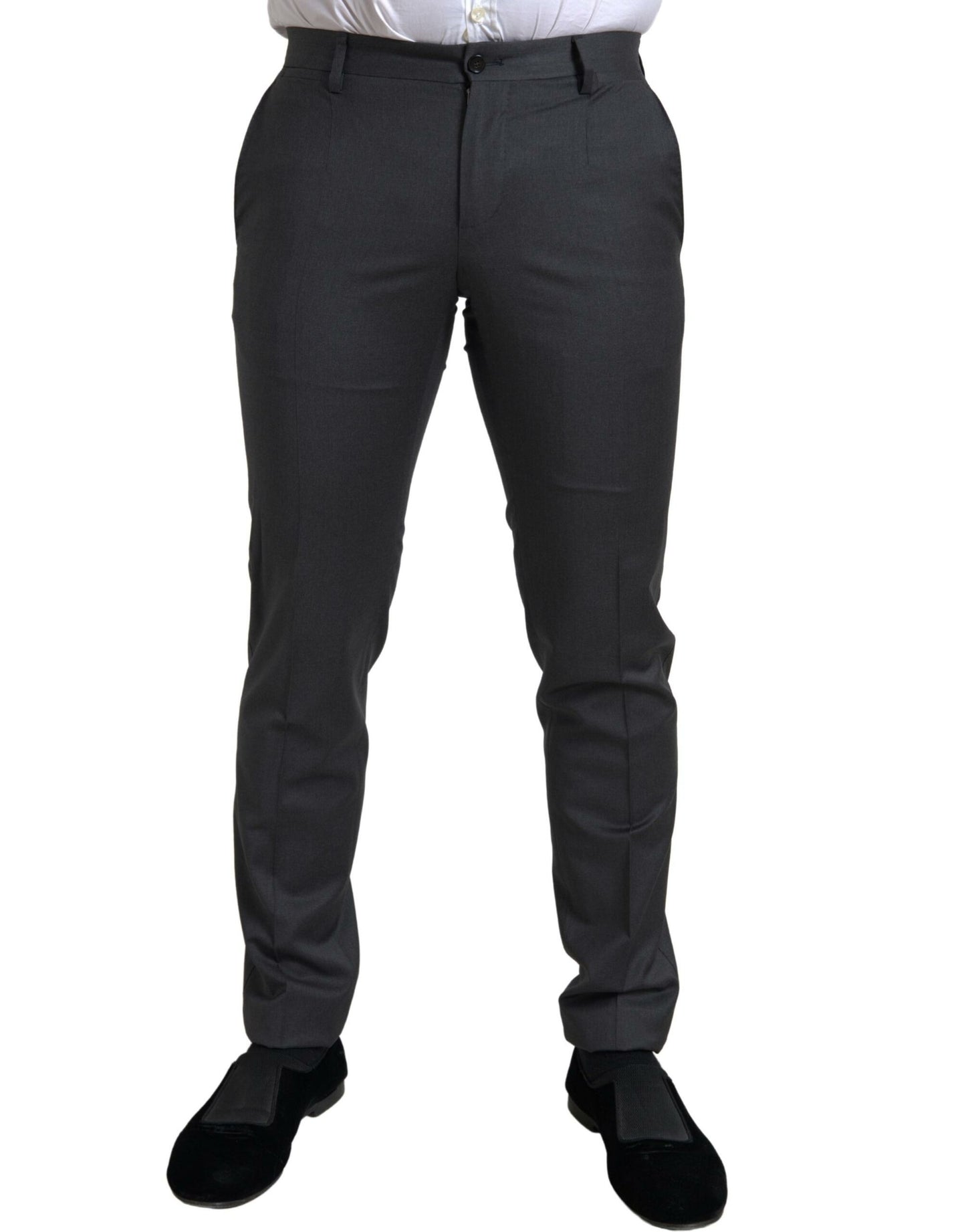 Dolce & Gabbana Tyylikäs harmaa Slim Fit kaksirivinen puku