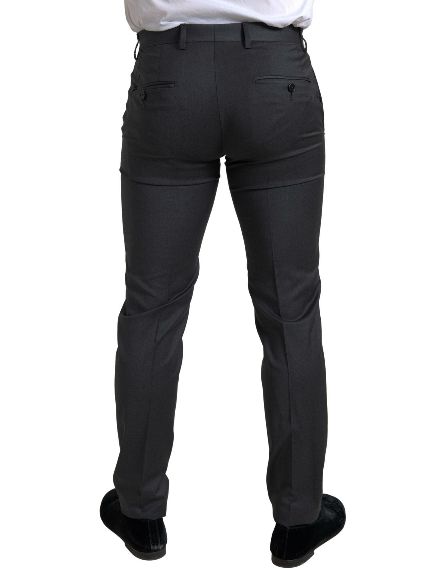 Dolce & Gabbana Tyylikäs harmaa Slim Fit kaksirivinen puku