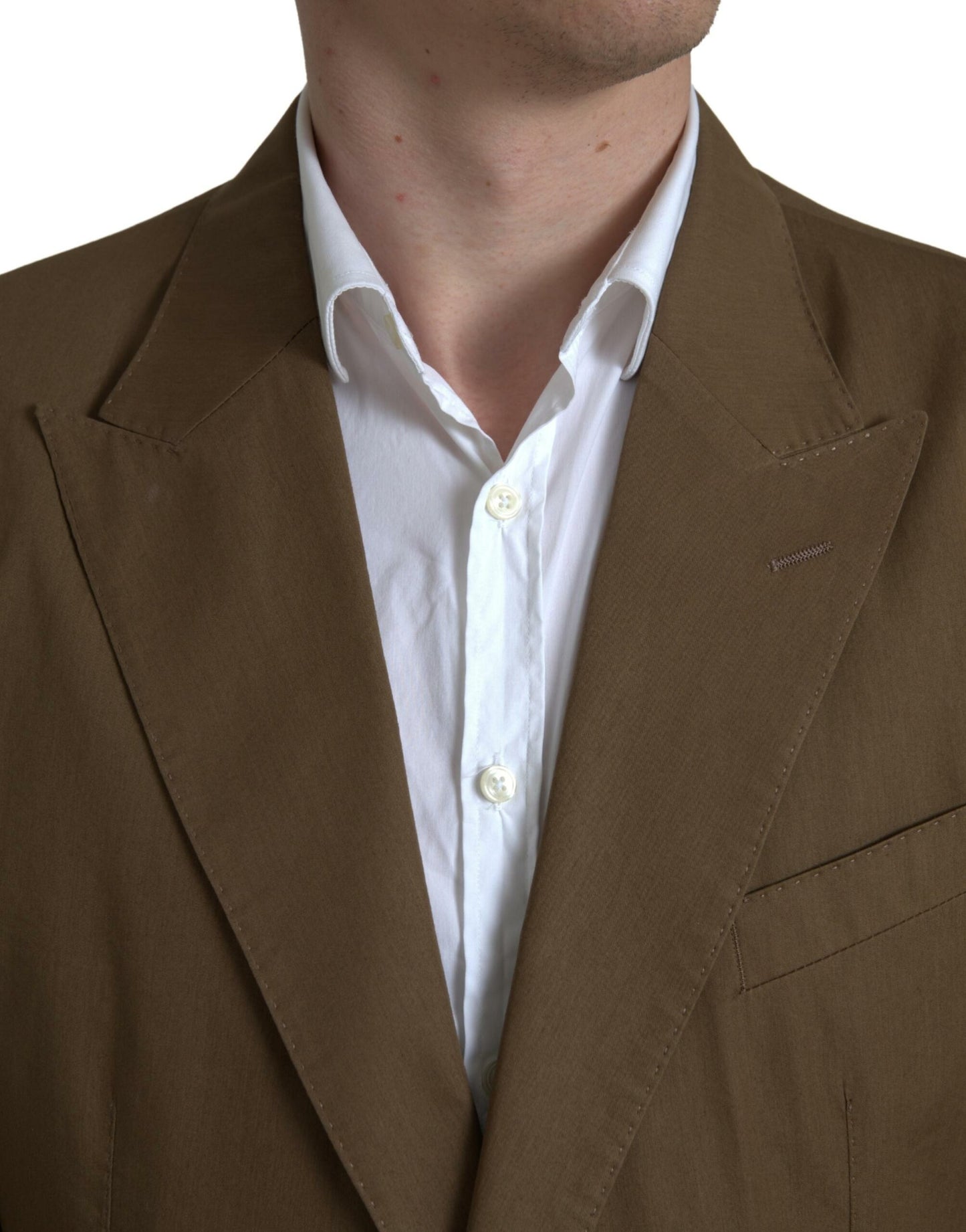 Dolce & Gabbana Elegant Brown Silk Blend Taormina -puku
