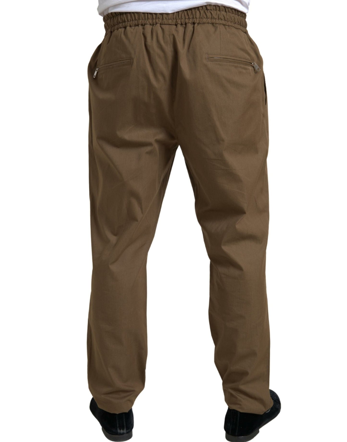 Dolce & Gabbana Elegant Brown Silk Blend Taormina -puku