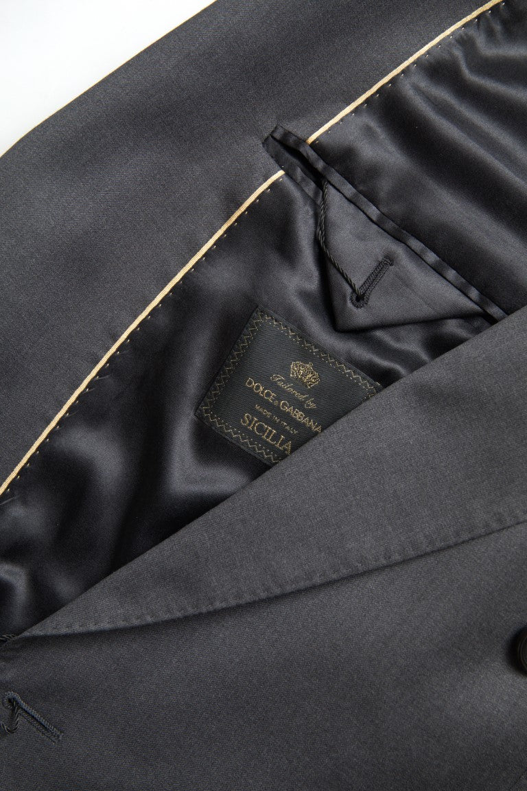 Dolce & Gabbana Tyylikäs harmaa Slim Fit kaksirivinen puku