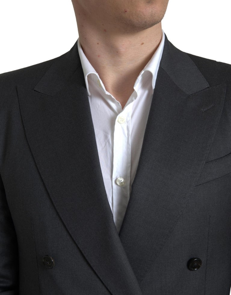 Dolce & Gabbana Tyylikäs harmaa Slim Fit kaksirivinen puku
