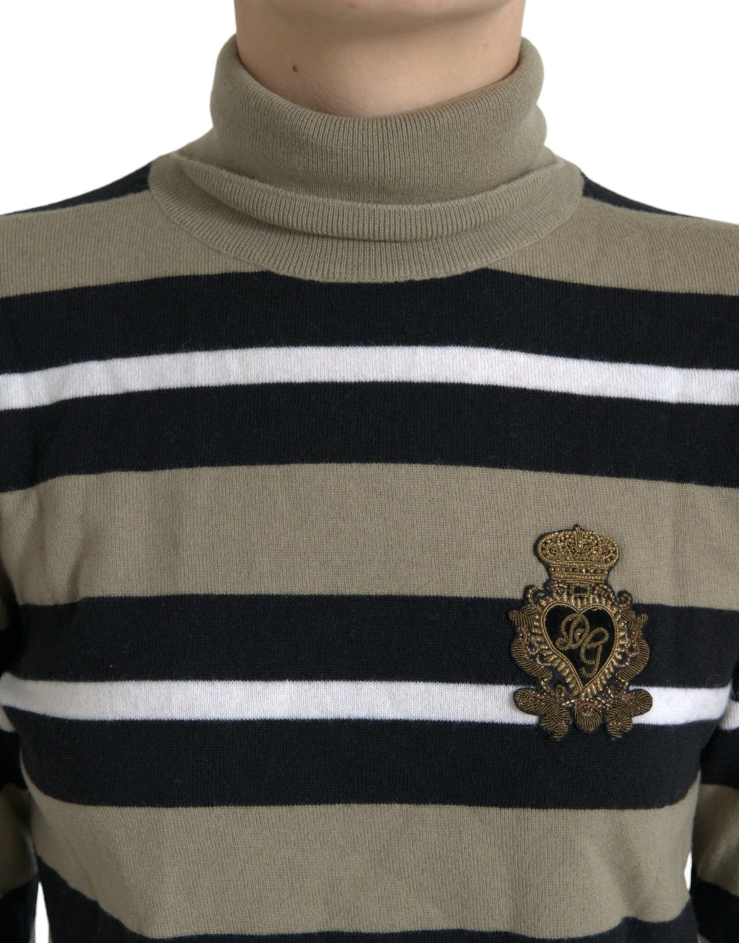 Dolce & Gabbana tyylikäs raidallinen villapaita villapaita