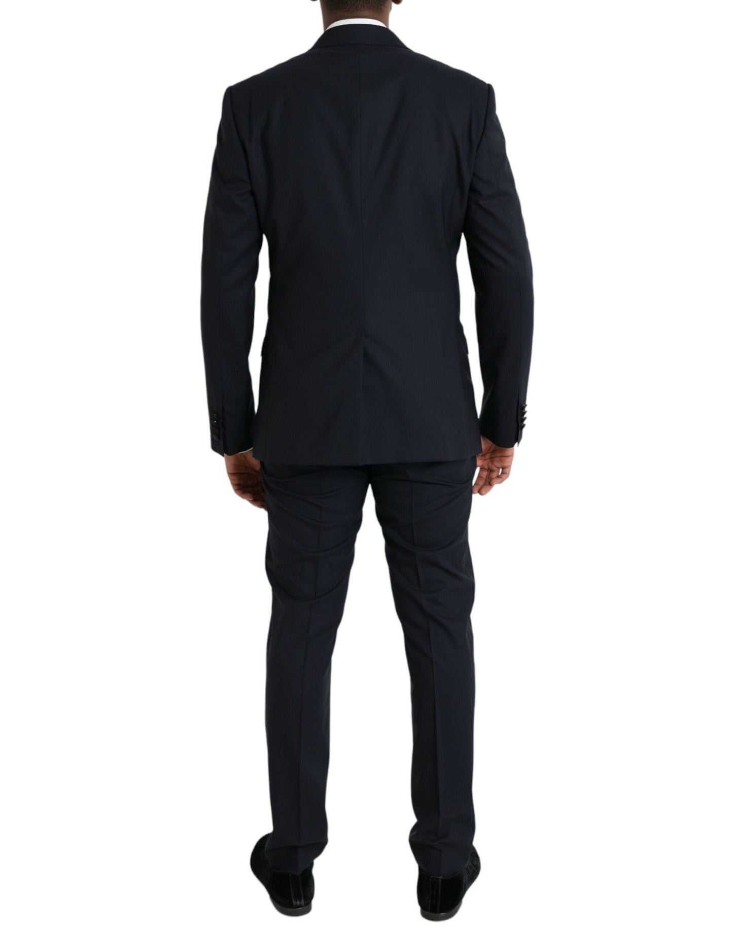 Dolce & Gabbana tummansininen MARTINI Wool Formal 3-osainen puku