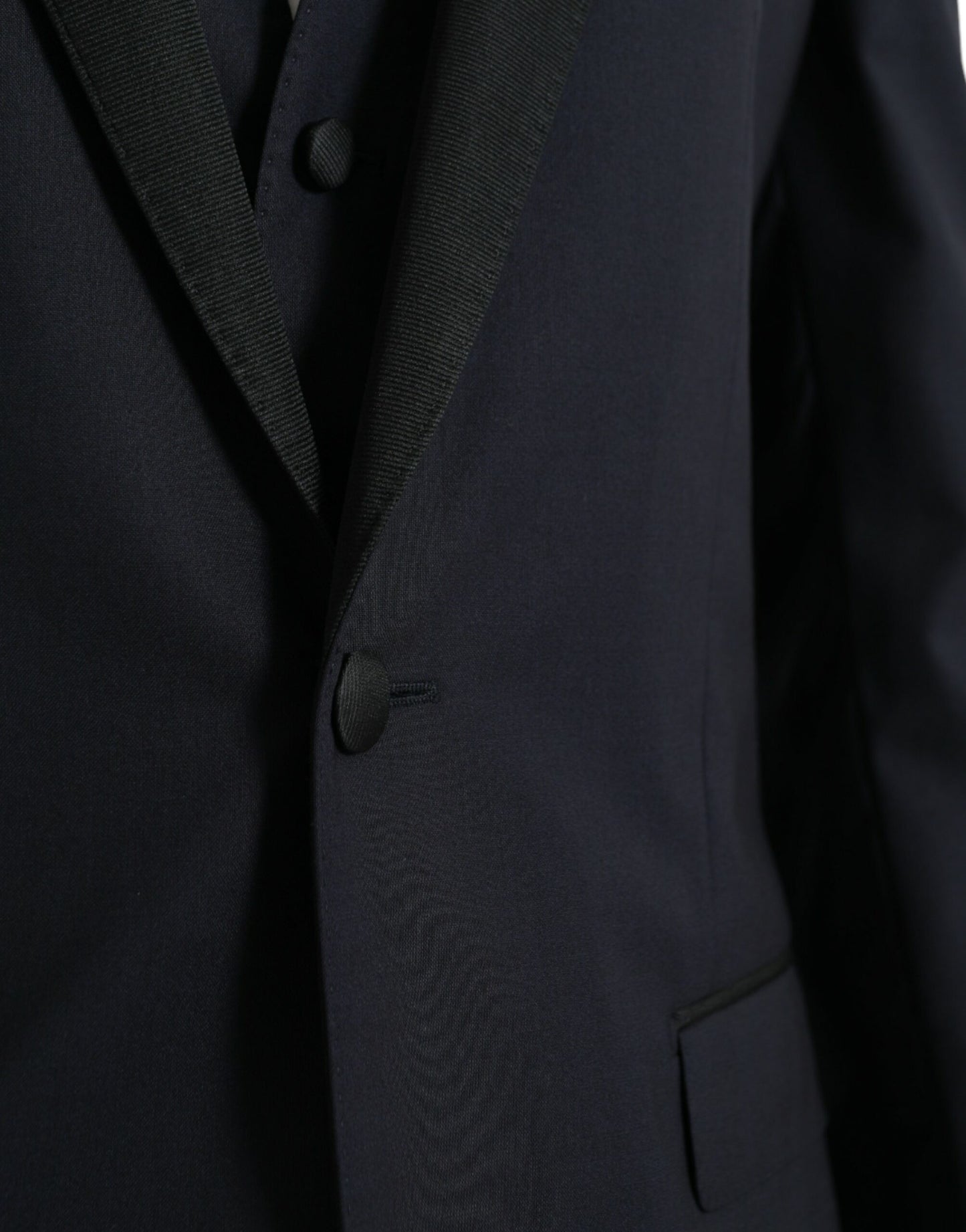 Dolce & Gabbana tummansininen MARTINI Wool Formal 3-osainen puku