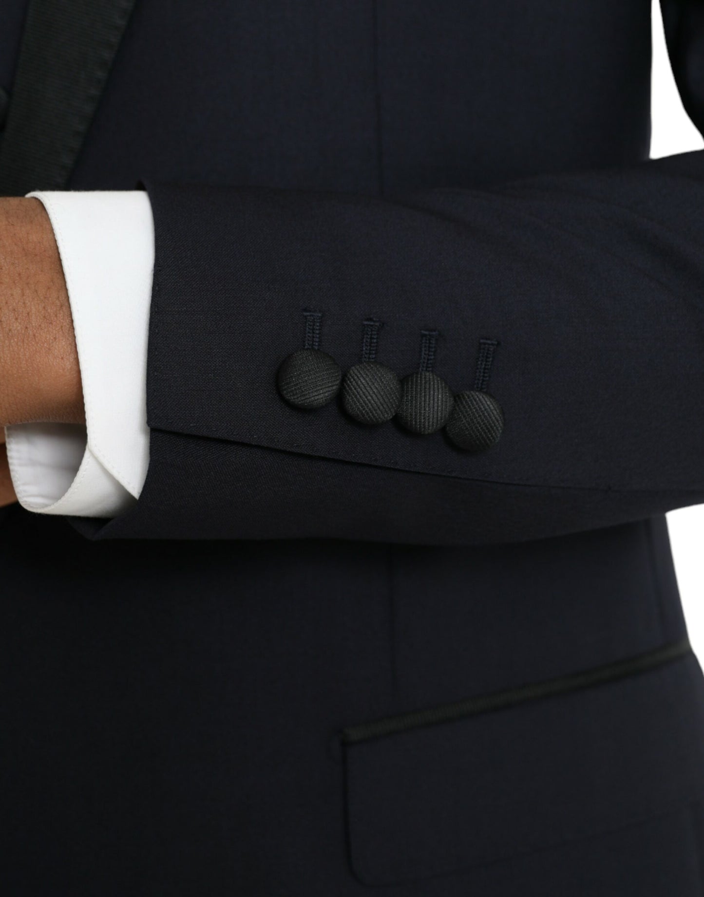 Dolce & Gabbana tummansininen MARTINI Wool Formal 3-osainen puku