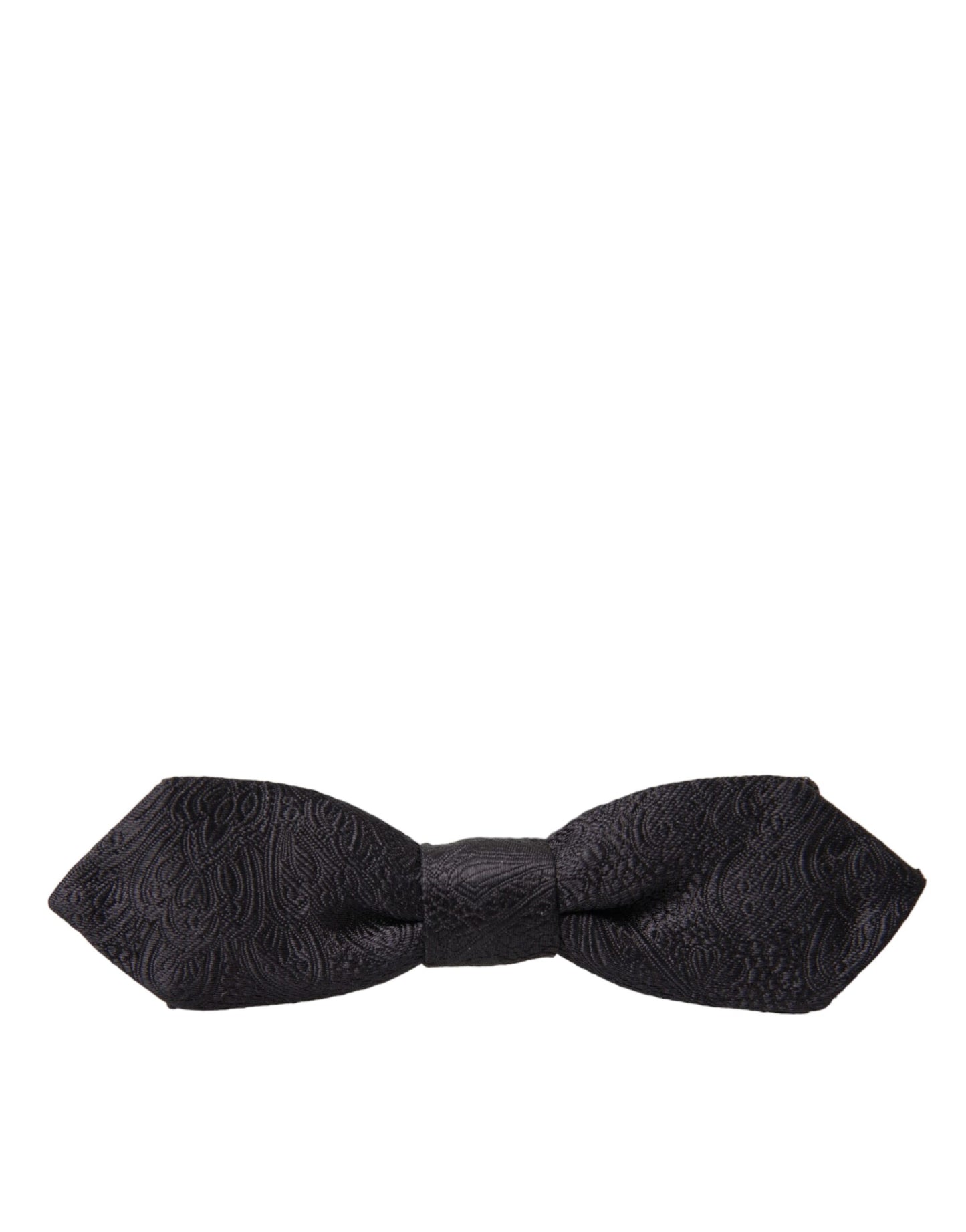 Dolce & Gabbana Black Brocade Silk säädettävä kaula-rusetti