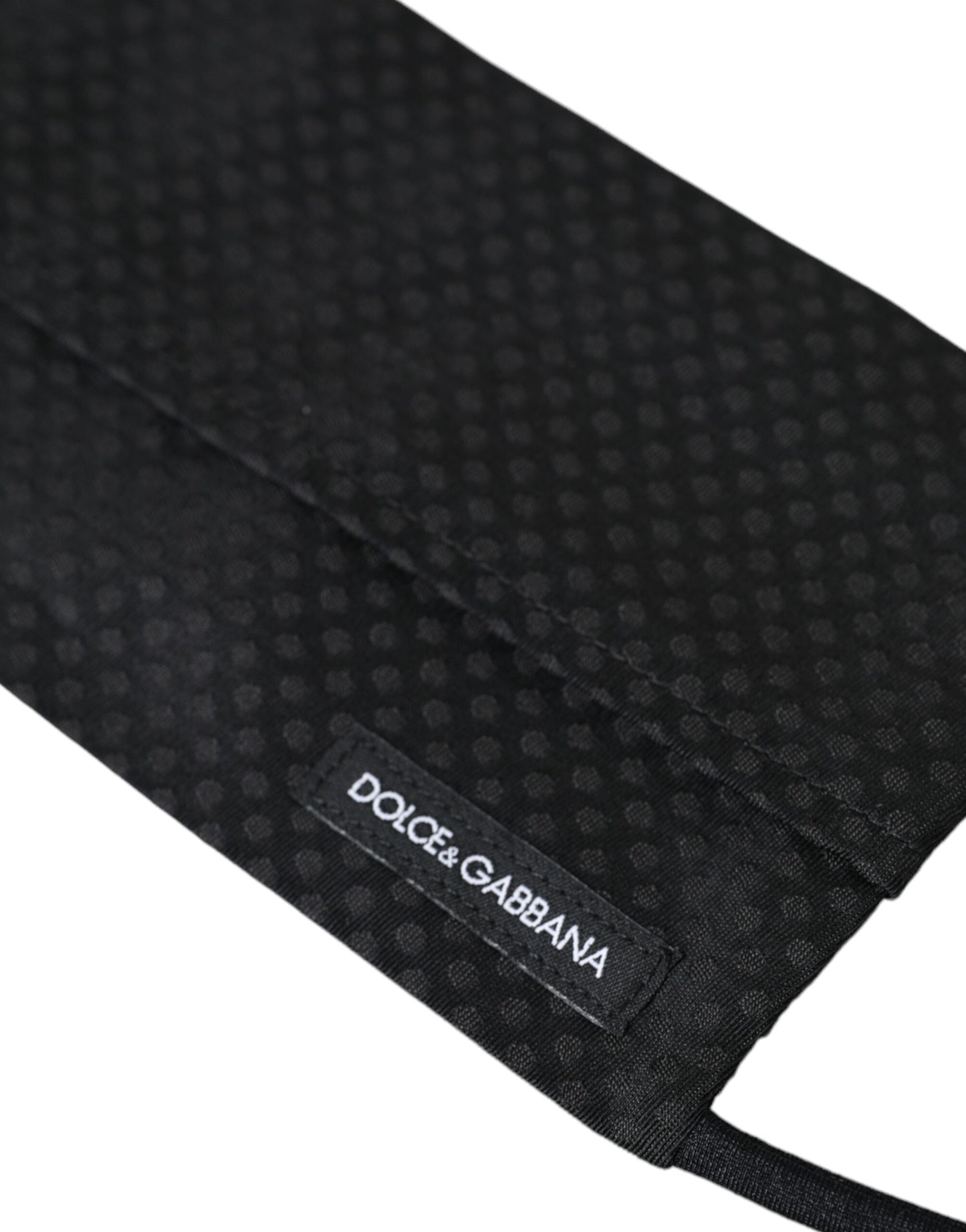 Dolce & Gabbana musta 100 % silkki säädettävä solmio kasvomaski
