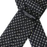 Dolce & Gabbana musta 100 % silkkikuvioinen säädettävä miesten solmio
