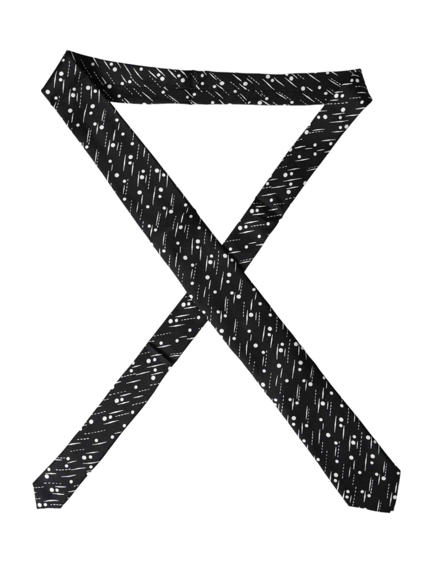 Dolce & Gabbana mustapisteinen 100 % silkki säädettävä solmio