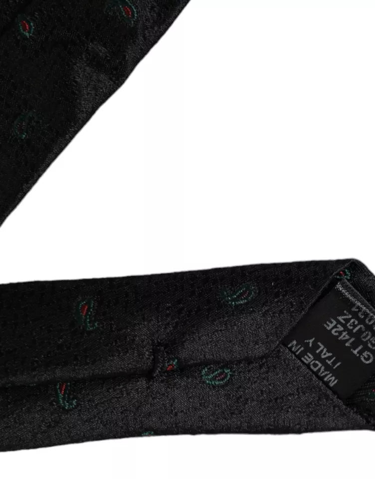 Dolce & Gabbana Black Fantasy 100 % silkki säädettävä miesten solmio