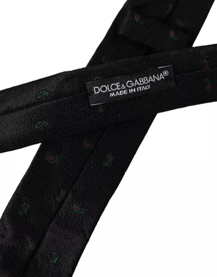 Dolce & Gabbana Black Fantasy 100 % silkki säädettävä miesten solmio
