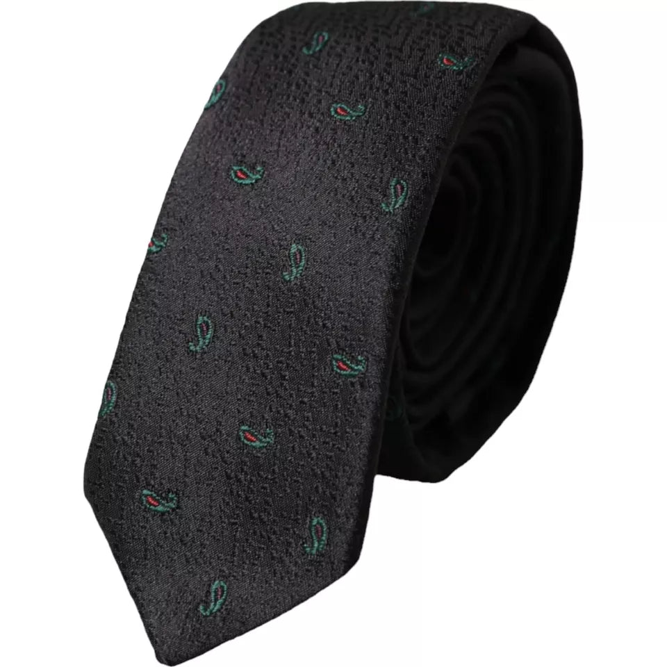 Dolce & Gabbana Black Fantasy 100 % silkki säädettävä miesten solmio