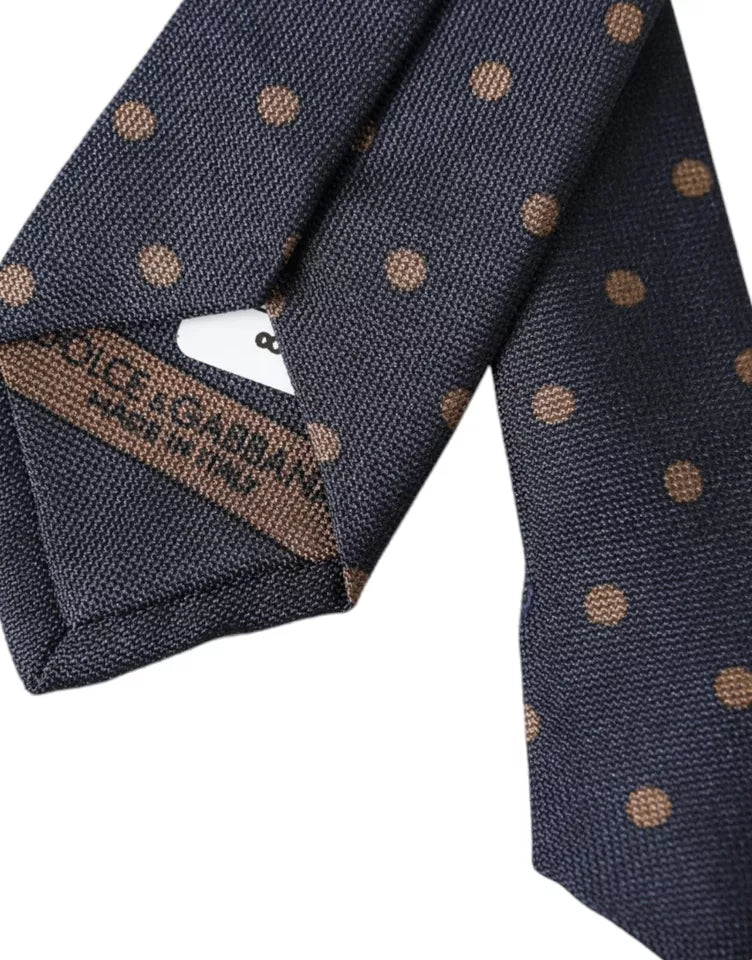 Dolce & Gabbana Black Dotted Fantasy Silk säädettävä miesten solmio