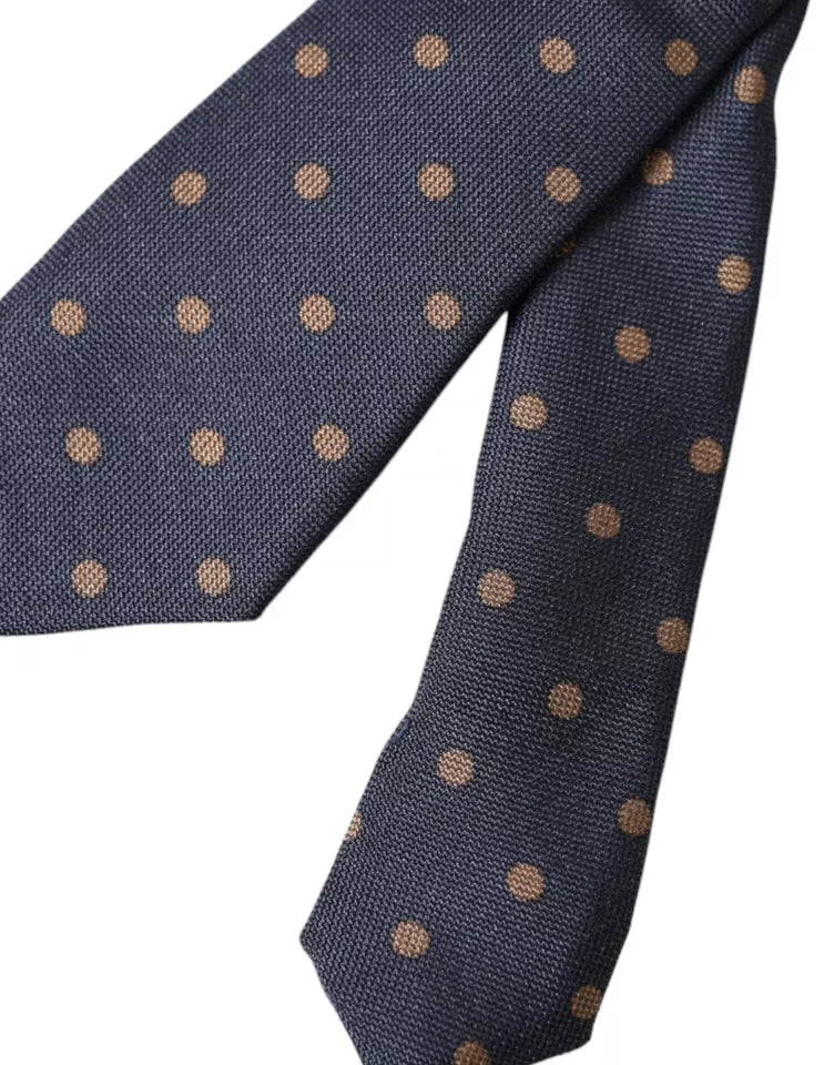 Dolce & Gabbana Black Dotted Fantasy Silk säädettävä miesten solmio