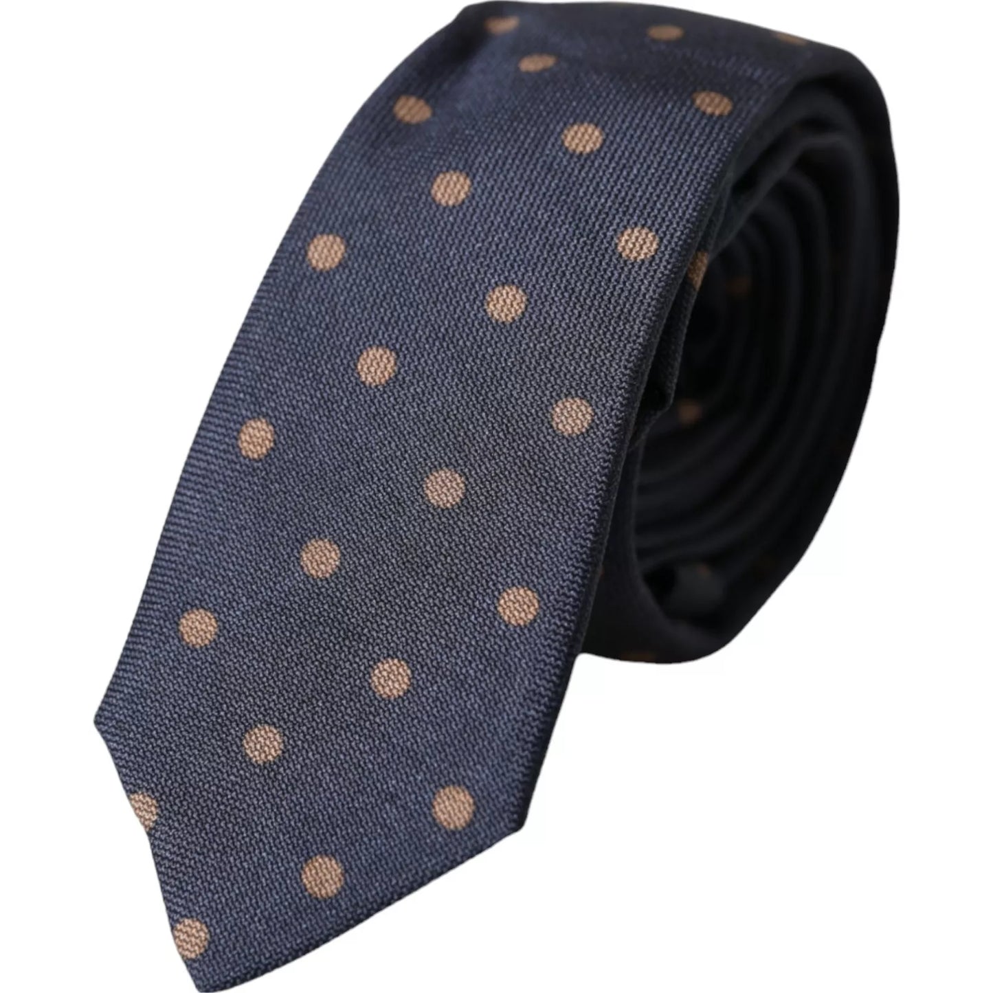 Dolce & Gabbana Black Dotted Fantasy Silk säädettävä miesten solmio