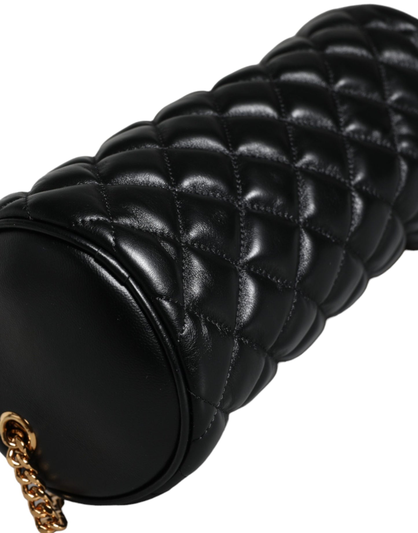 Versace Musta Mini tikattu lampaannahkainen Crossbody Sling Laukku