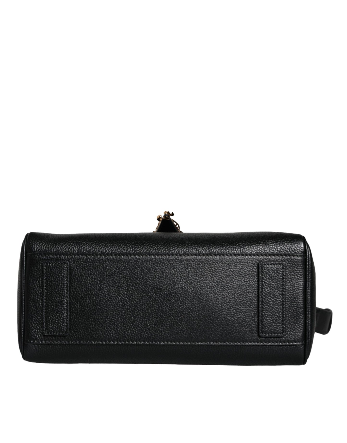 Versace Black Top Handle Rakeinen vasikannahkainen Crossbody laukku