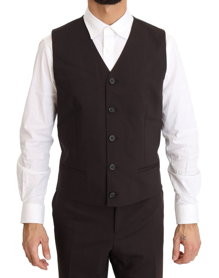 Dolce & Gabbana Elegant Bordeaux Double Breasted -puku