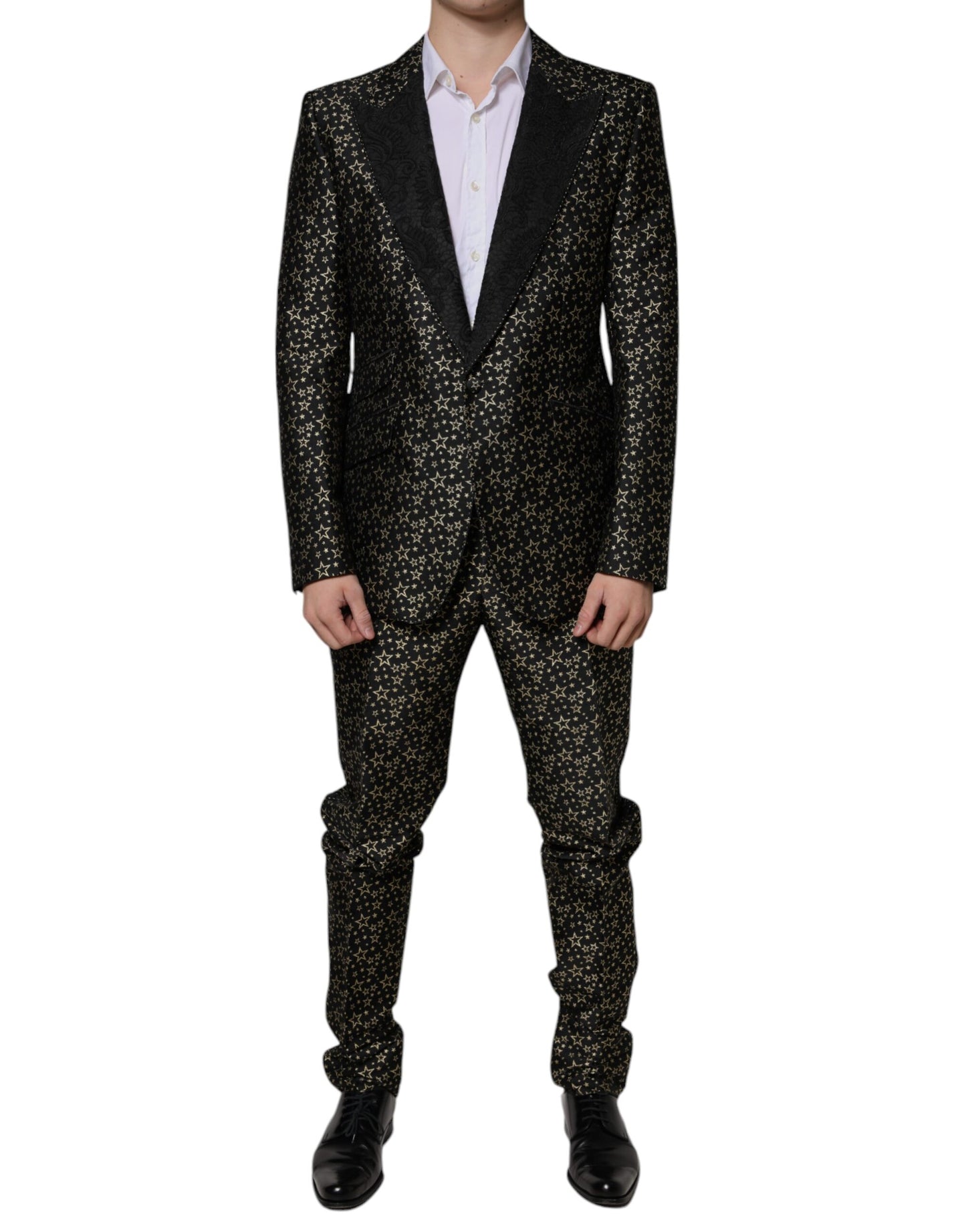 Dolce & Gabbana Black Stars Jacquard SICILIA 2-osainen puku