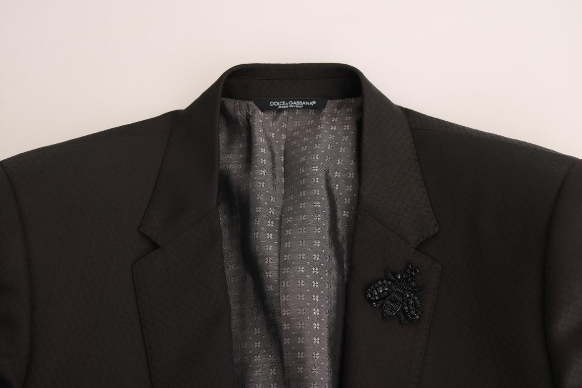 Dolce & Gabbana Elegant Brown Jacquard Martini -puku