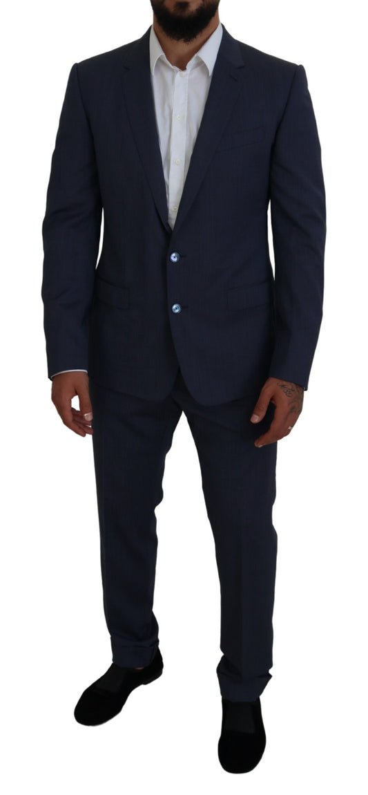 Dolce & Gabbana Elegant Blue Martini Miesten Slim Fit -puku