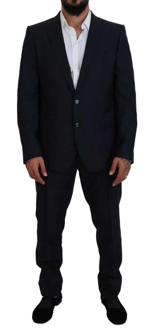 Dolce & Gabbana Elegant Blue Martini villa-silkkisekoituspuku