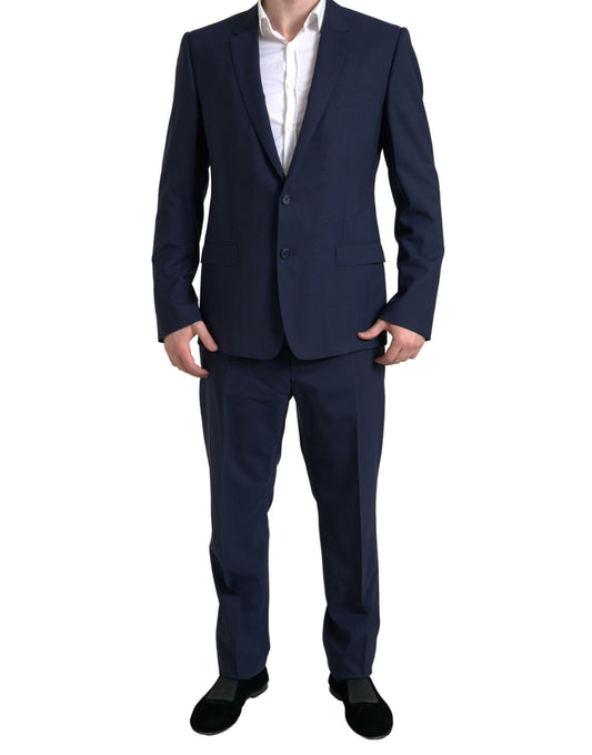 Dolce & Gabbana Elegant Blue Martini Slim Fit kaksiosainen puku