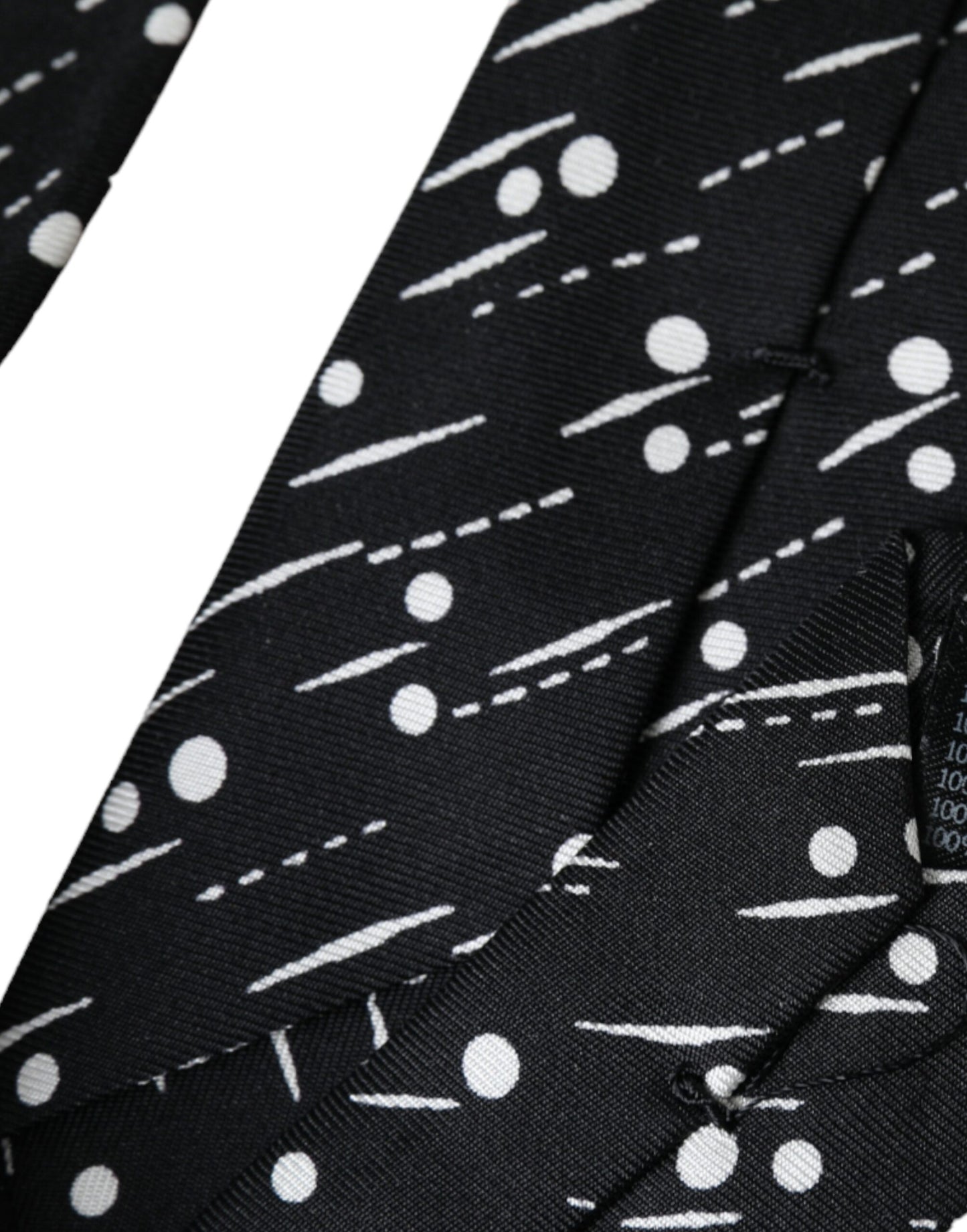 Dolce & Gabbana mustapisteinen 100 % silkki säädettävä solmio