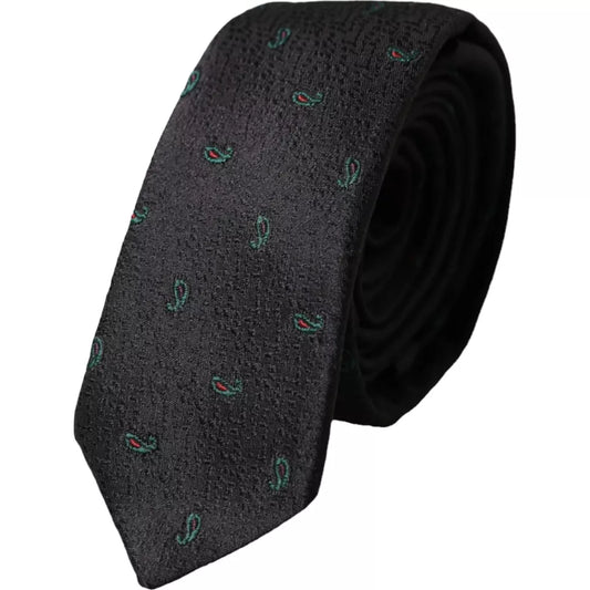 Dolce & Gabbana Black Fantasy 100 % silkki säädettävä miesten solmio