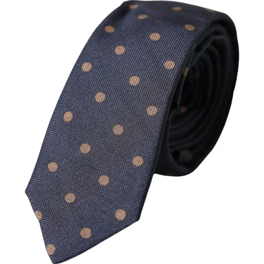 Dolce & Gabbana Black Dotted Fantasy Silk säädettävä miesten solmio