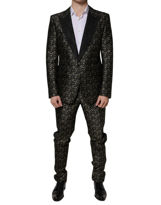 Dolce & Gabbana Black Stars Jacquard SICILIA 2-osainen puku